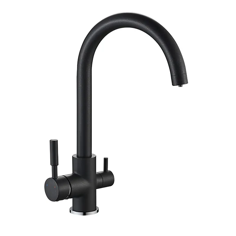 Кухонний змішувач Mixxus Premium Mafin 021 Black на дві води Харків - фото 1