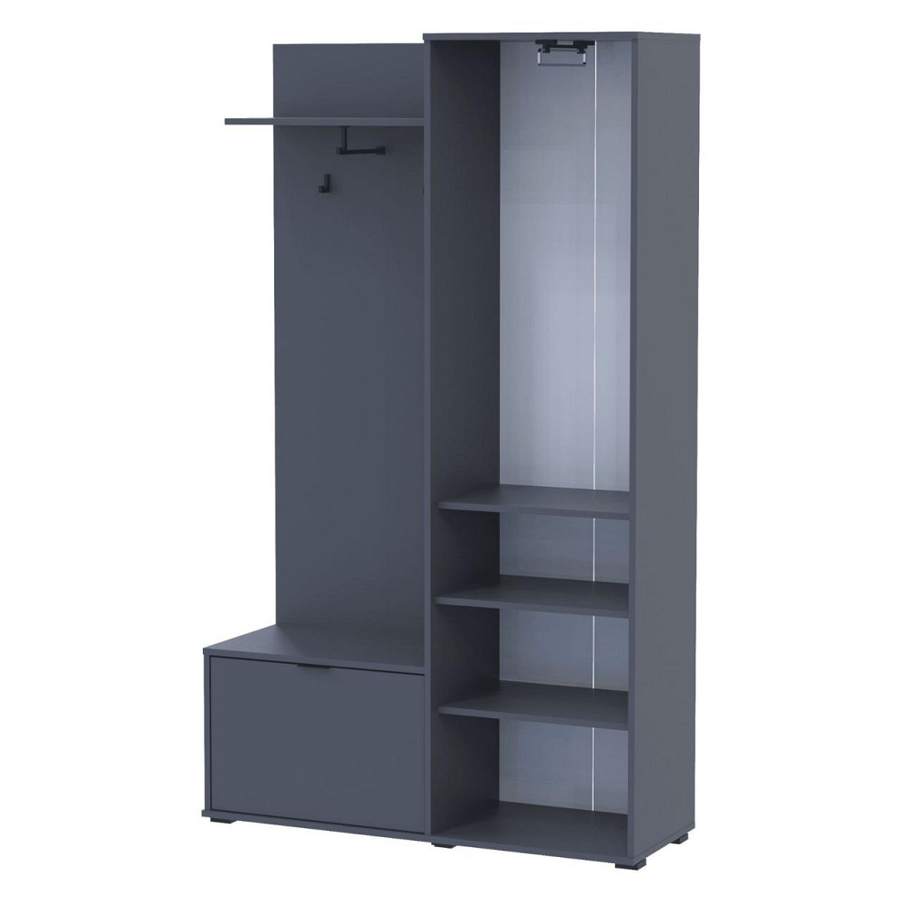 Прихожая с зеркалом Doros Дора 113,5х40х192 см Графит (DRS-011341) Днепр - изображение 4