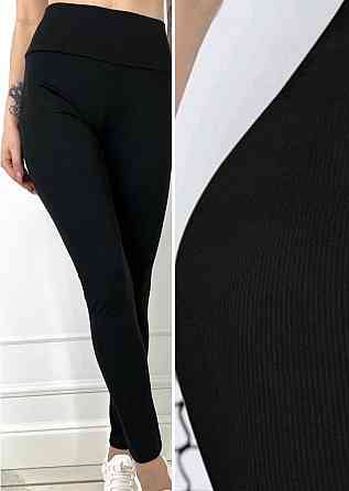 Женские лосины леггинсы рубчик Черный S Харьков