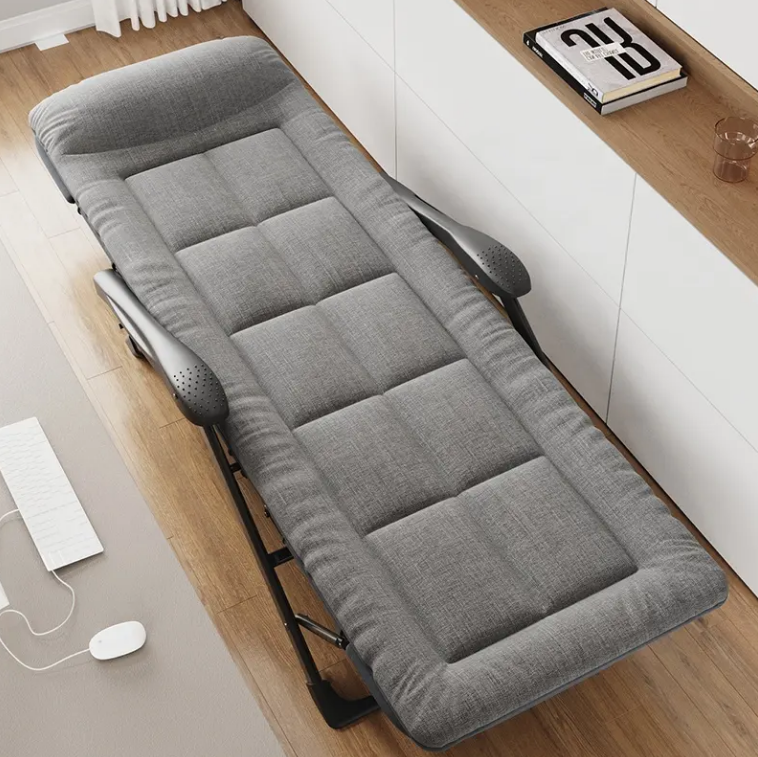 Розкладне крісло ліжко з подушкою LEOBRO Сіре (FCB-S08) шезлонг Київ - фото 4