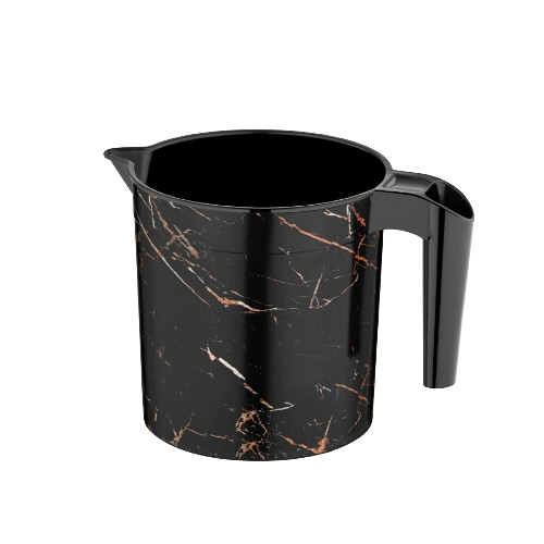 Ковш 1,4л з малюнком чорний мармур пластик ELIF Житомир - фото 1