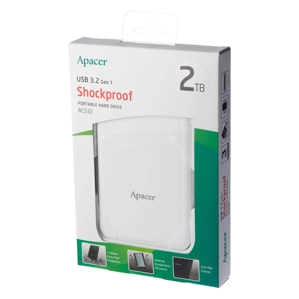 Зовнішній жорсткий диск PHD External 2.5'' Apacer USB 3.1 AC532 2TB White Київ - фото 2