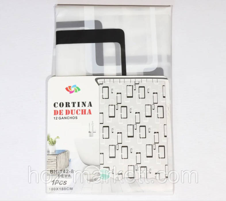 Штора в ванную силиконовая Эфиопия Геометрия шторка для ванной 180 х 180 см Харьков - изображение 1