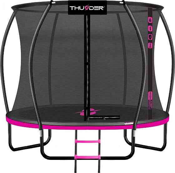Батут THUNDER INSIDE ULTRA з внутрішньою сіткою 6 футів 185 см чорно-рожевий Київ