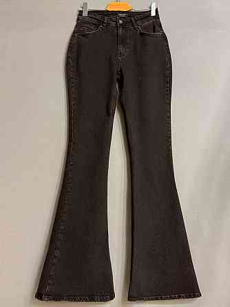 Джинсы женские Sherocco 7032 клеш от колена высокая посадка стрейчевые коричневые, чёрний з коричневим, 29, 29, 75 см, 100 см Киев