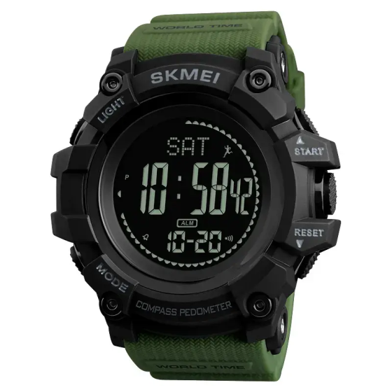Cпортивные часы Skmei 1356 Compass с компасом ударопрочные (Зеленые) Винница