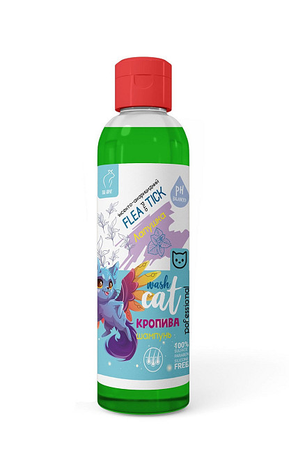Шампунь для кошек Лапушка Крапива для ухода за кожей и шерстью 240 мл (Круг) Винница - изображение 2