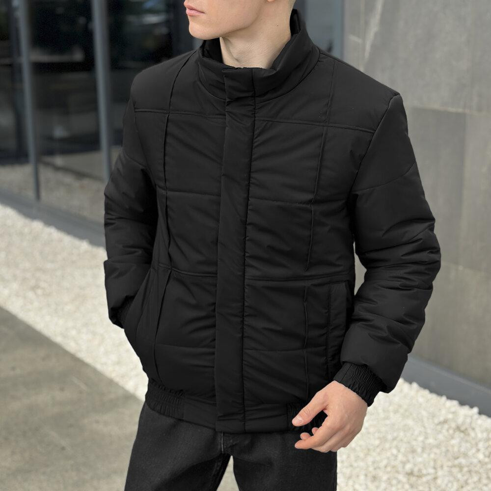 Черная мужская демисезонная куртка без капюшона весна осень Pobedov Axmont Киев - изображение 1