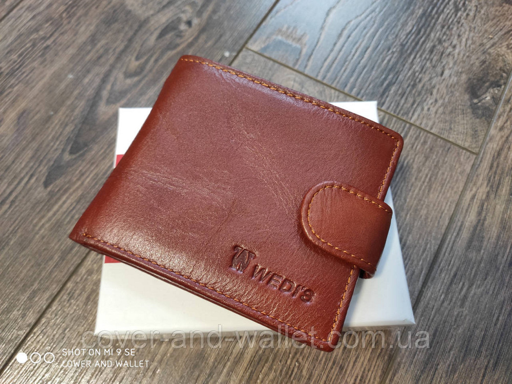 Світло-коричневий чоловічий шкіряний гаманець на кнопці середнього розміру Нorton Київ - фото 1