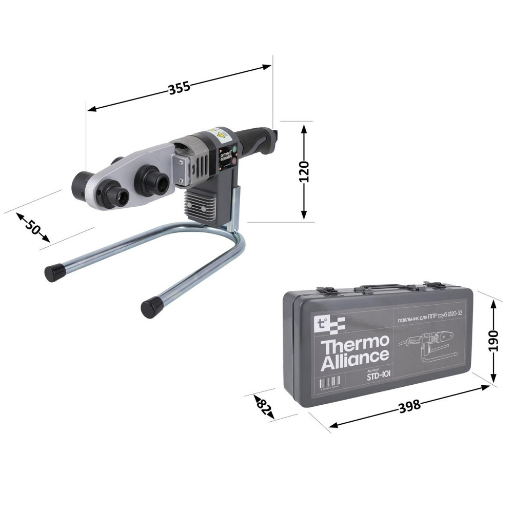 Паяльник для пластикових труб Thermo Alliance STD-101 Ø 20-32 (автоматичний 600W) Київ - фото 2