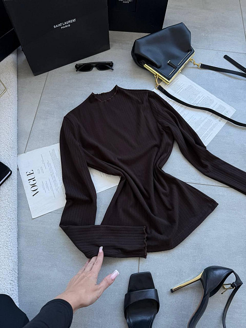 Женский теплый базовый гольф из ангоры рубчик Одесса - изображение 5