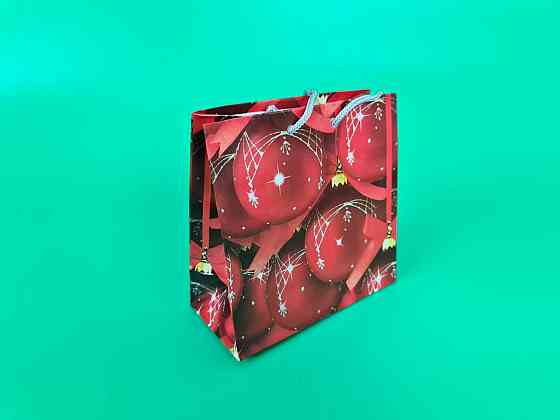 Новогодние, бумажные ,подарочные  пакеты с ручкой Чашка 16/16/8-007 (12 шт) Харьков