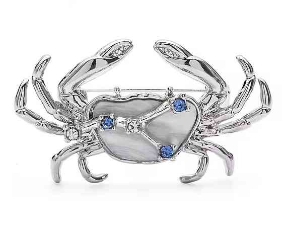 Брошка знак зодіаку "Рак"  Сріблястий Сміла