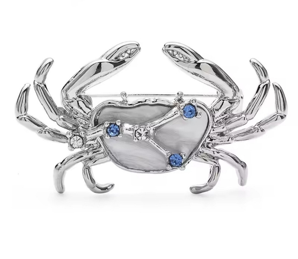 Брошка знак зодіаку "Рак"  Сріблястий Сміла - фото 1