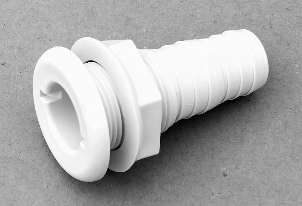 Штуцер Сливной Белый Пластик 3/4″ (19Мм) Киев - изображение 1