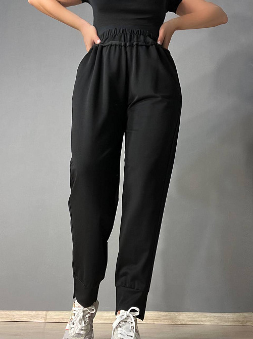 Брюки жіночі LSK 5539 спортивні джогери на манжеті з кишенями чорні, чорний, L Київ - фото 13