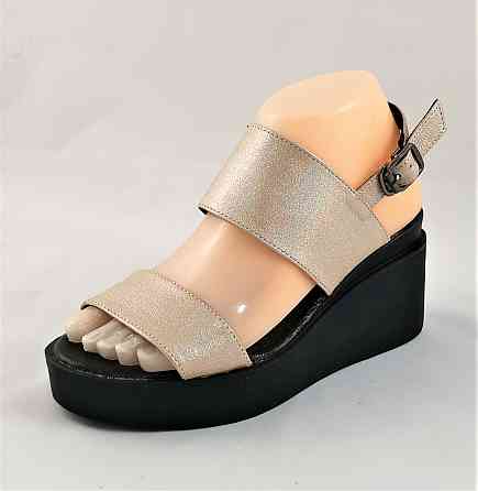 Жіночі Сандалі Босоножки на Танкетці Платформа Бежові Літні (розміри: 36) - 76-4 Дніпро