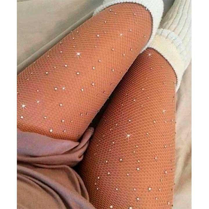 Идеальные колготки со стразами - Бежевый - 2/3(S/M) - Эротическое бельё Винница - изображение 1