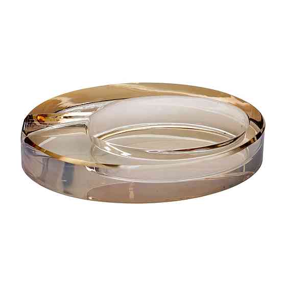 Скляна попільничка для сигарет 13х7.5х2.5 см попільничка декоративна настільна Золотиста HP-4-134 Коломия