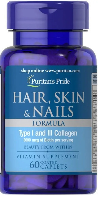 Формула для волос, кожи, ногтей, Hair Skin Nails Formula, Puritan's Pride, 60 табл Киев - изображение 1