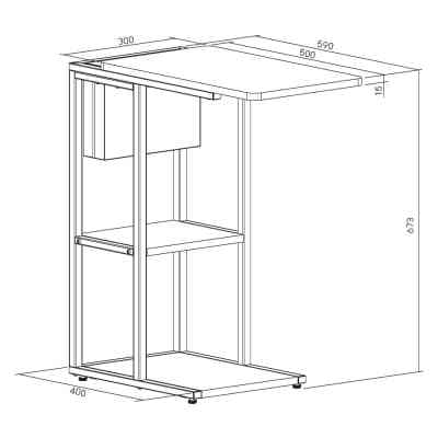 Приставной стол OfficePro з місцем для зберігання SD175DW (SD175DW) Винница