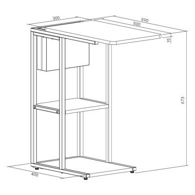 Приставний стіл OfficePro з місцем для зберігання SD175DW (SD175DW) Вінниця - фото 1
