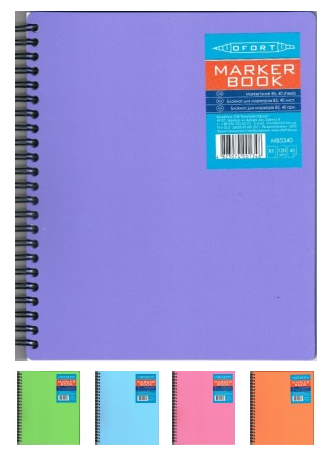 Блокнот "Графіка"  для маркерів B5 (205х168мм) на спір. 40арк пласт.обкл. (120 г/м2), MB5340, шт Київ - фото 1