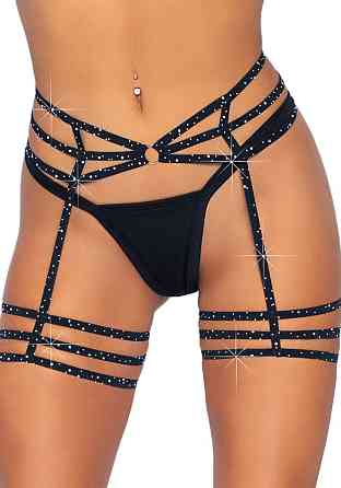 Leg Avenue Rhinestone garter strapps OS Black Sex Aura Київ