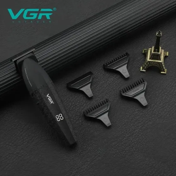 Професійна машинка для стрижки VGR V-640C Black: акумуляторний тример 9000 об/хв, 2500 мА·год, 6 насадок та LED-дисплей Одеса