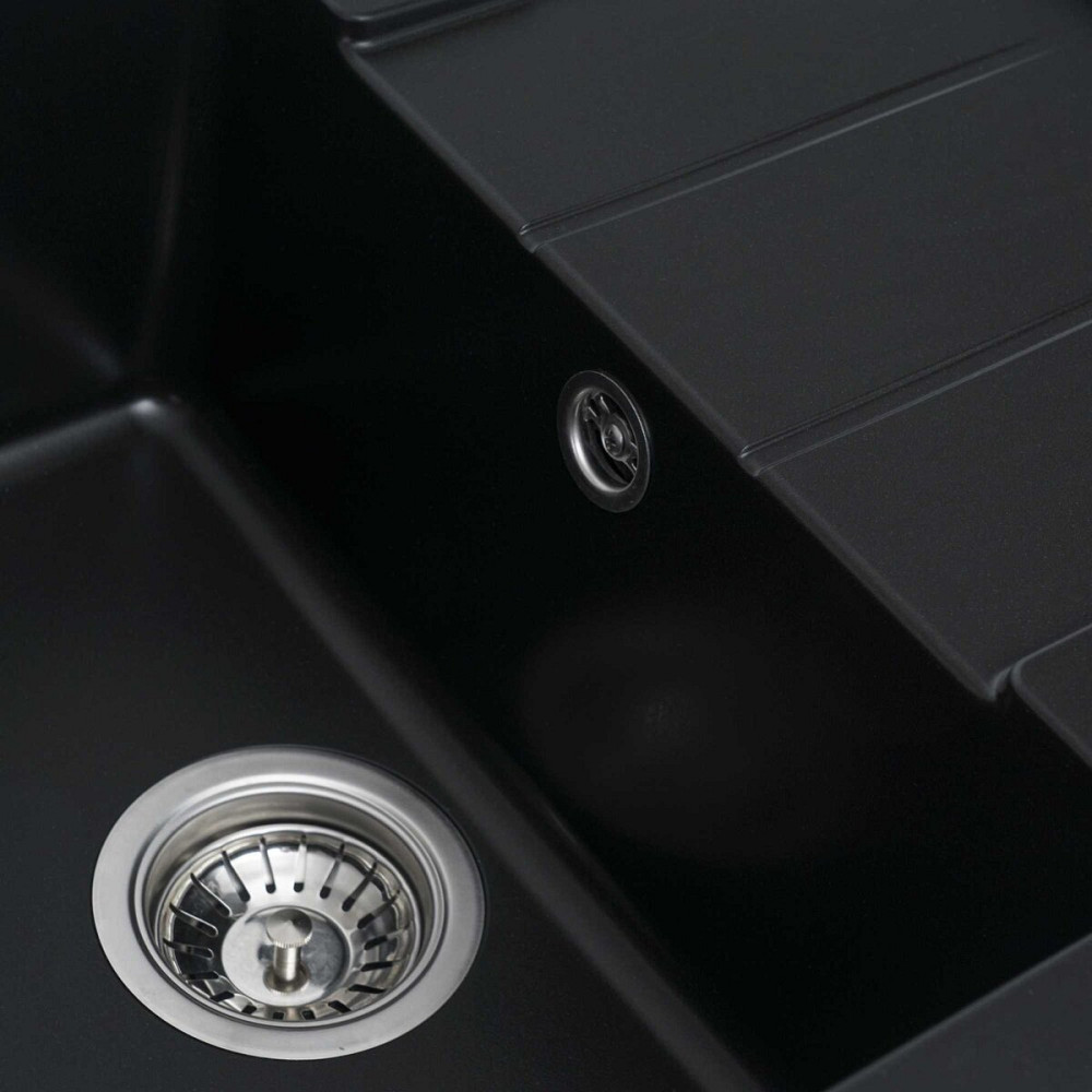 VALESO Гранітна мийка для кухні VALESO INTENSO 6550 матова Чорна Коломыя - изображение 6