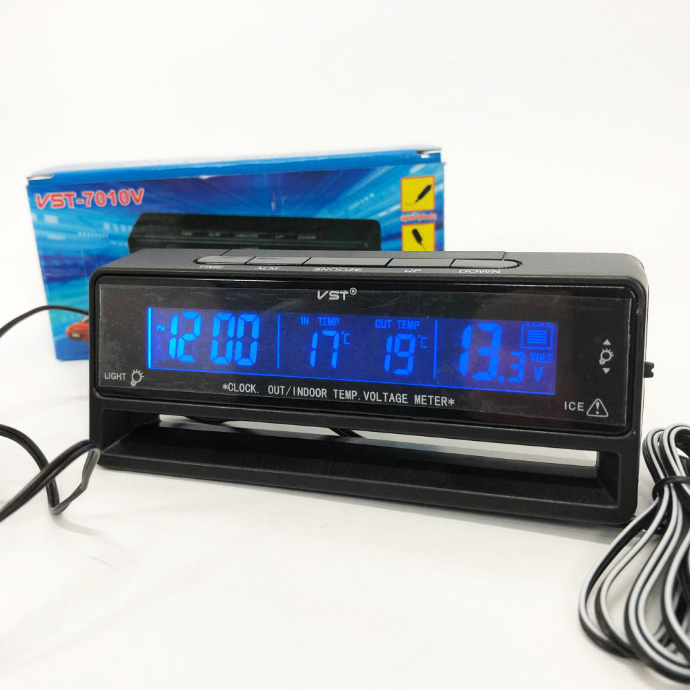 Автомобільний годинник з термометром та PJ-137 вольтметром VST-7010V Київ - фото 6