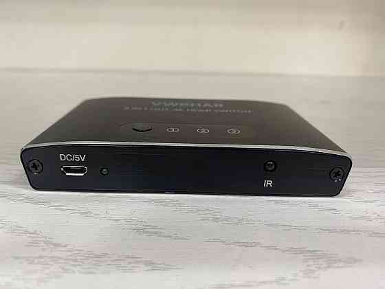 Перемикач HDMI Switch VWRHar 3 в 1 вихід 4K UHD, алюмінієвий комутатор із ручним керуванням та USB-живленням [Б/В] Київ