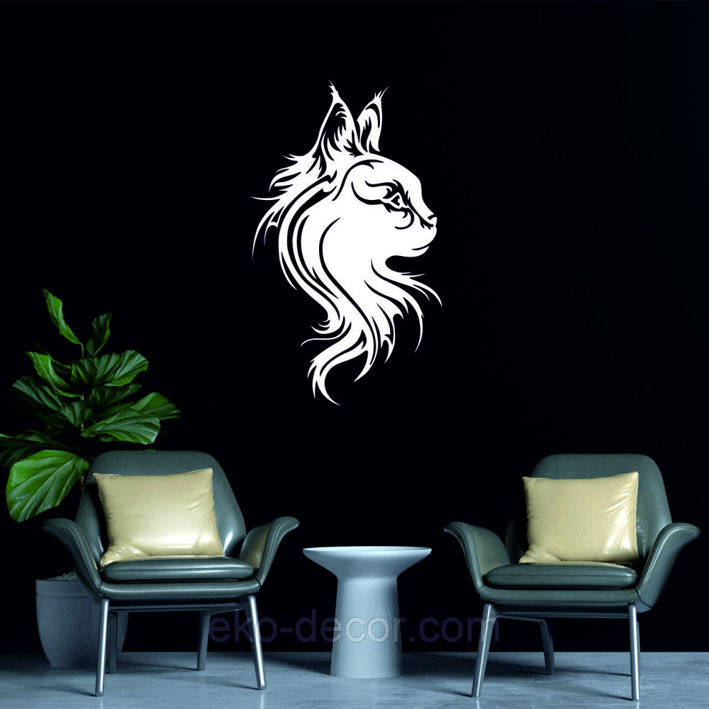 Декоративное настенное Панно «Кот» Декор на стену 110*66 см, Белый Киев - изображение 6