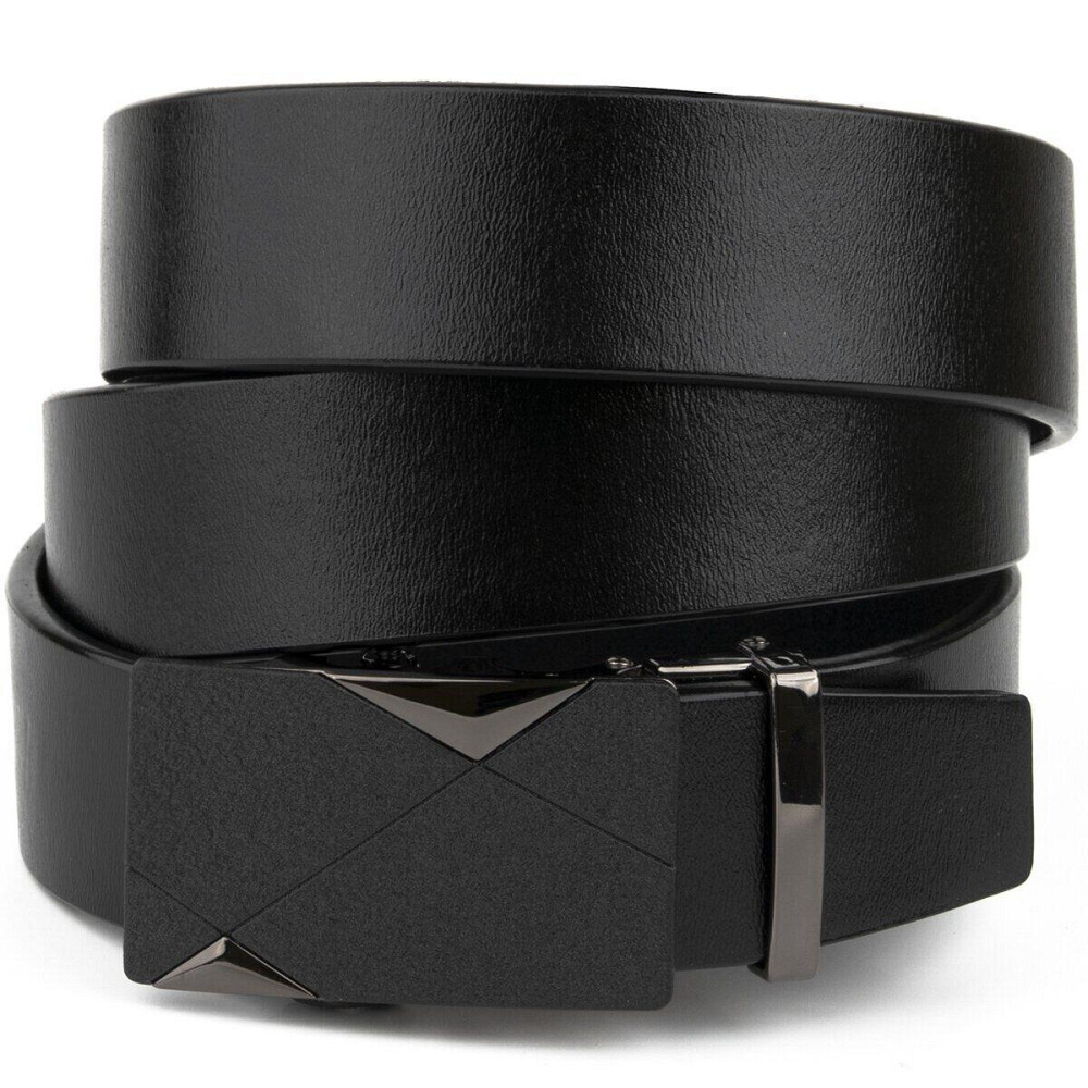 Ремінь чоловічий з пряжкою автомат матовою Vintage 20321 Чорний Київ - фото 1