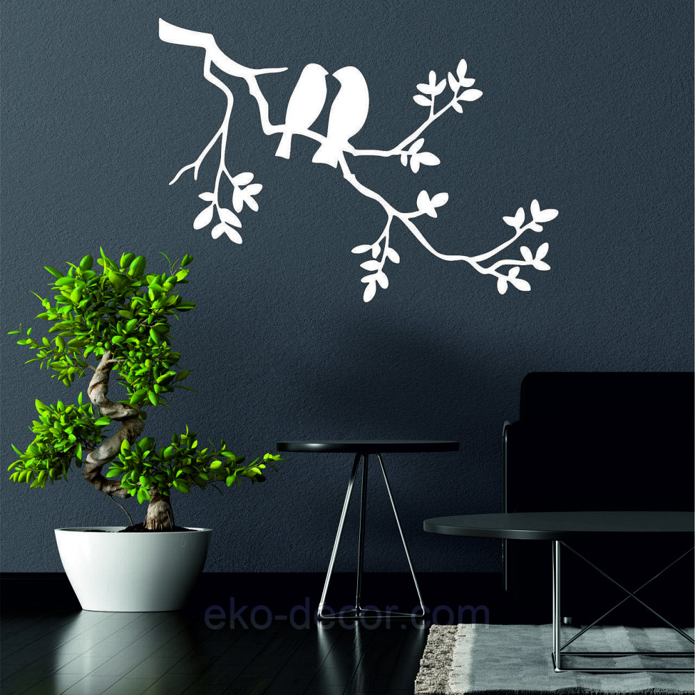 Декоративное настенное Панно «Две птички», Декор на стену 70*49 см, Белый Киев - изображение 2