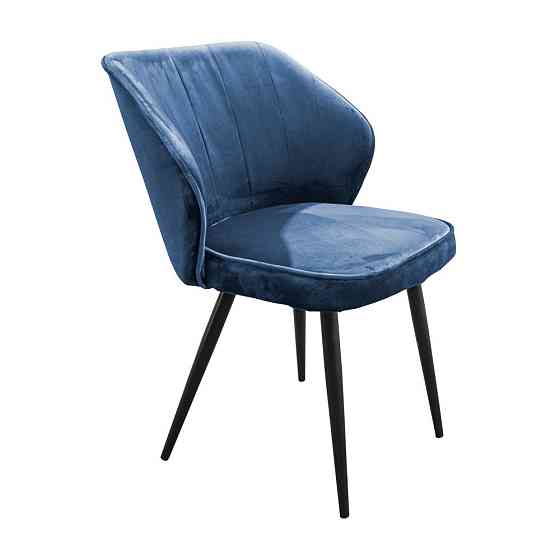 Стілець крісло м'який TommyDesign Beatrice 47 округлі ніжки Синій Київ