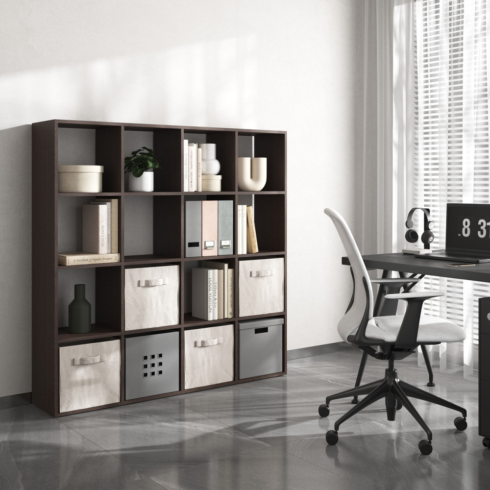 Стелаж VAYS M-14, книжкова полиця з 16 комірками, ЛДСП, 143×29×143 см - для дому, офісу, дитячої або вітальні Львів - фото 3