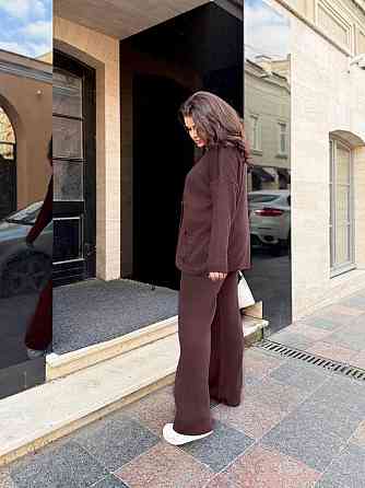 Женский базовый прогулочный костюм: кофта и штаны мелкая машинная вязка Одесса