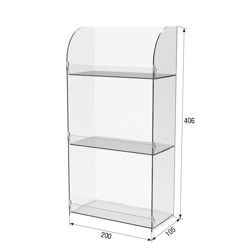 Подставка-витрина EKOSTAR 3-х ярусная 200х100х406 Киев - изображение 3