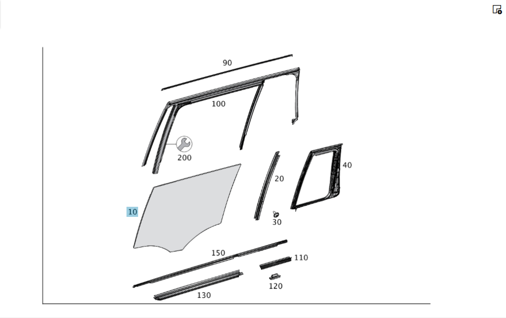 Mercedes-Benz  A1667352510 43R-009545 Скло задніх лівих дверей GL/GLS X166 Одеса - фото 4