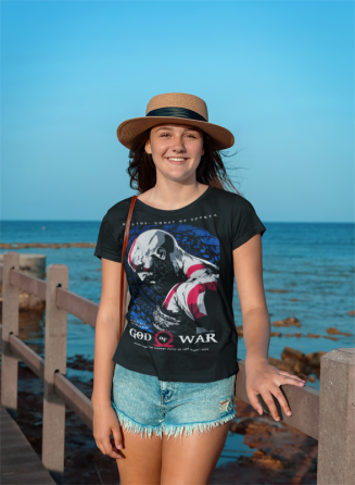 Футболка з аніме принтом Год Вар Кратос Гхост оверсайз (S/M/L) Чорний AnimeJ0582 Дніпро