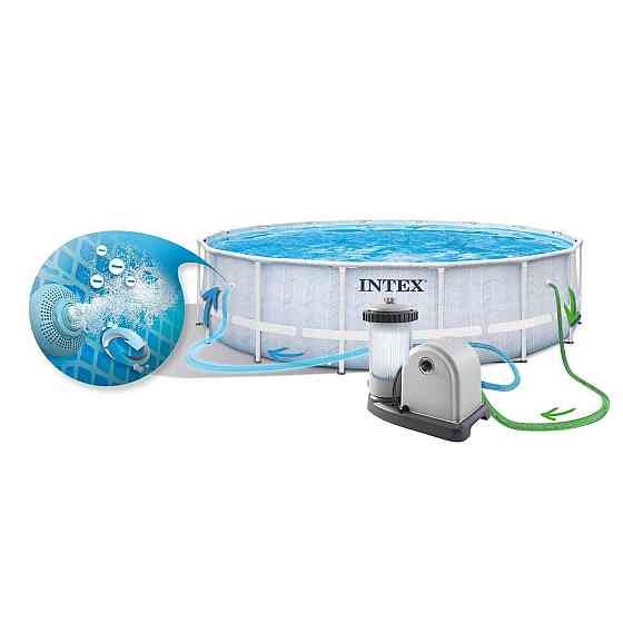 Басейн каркасний 17в1 INTEX 26746, 488 х 122 см, біло-синій Київ