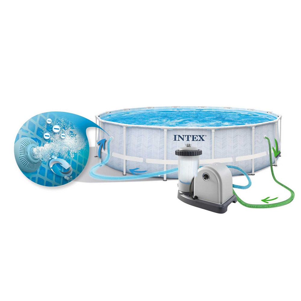 Басейн каркасний 17в1 INTEX 26746, 488 х 122 см, біло-синій Київ - фото 6