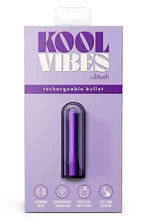 Перезаряжаемая вибрирующая пуля Blush Kool Vibes Mini фиолетовая Sex Aura Киев