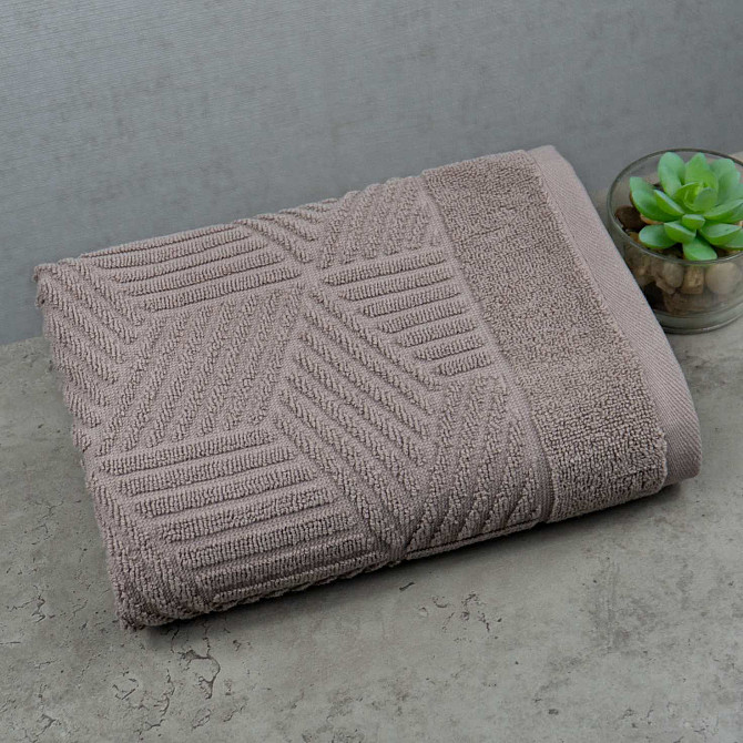 Комплект махровых полотенец Уельс 3шт GM Textile 40х70см, 50х90см, 70х140см 500г/м2 (Шоколад) Сумы - изображение 5