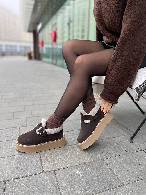 Marlex Угги жіночі MarLex коричневі натуральна замша з хутром зимові размеры 37р. 38р. (10876-1 Коломия - фото 1