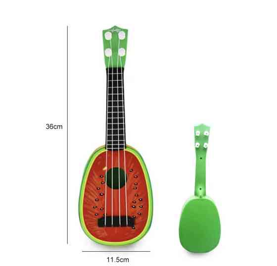 Гітара дитяча іграшка Кавун 4 струни (волосінь) від 3 років 36 на 11,5 см червоно-зелений Київ