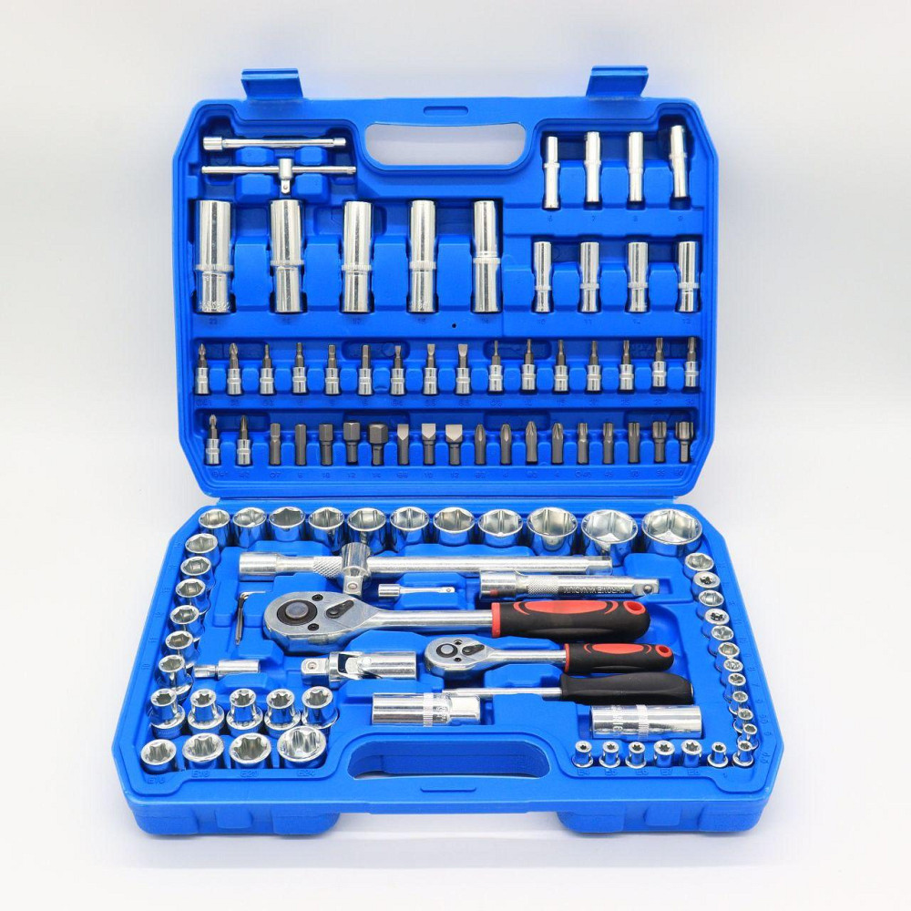 Універсальний набір інструментів 108 предметів у кейсі (1/4" та 1/2") / Набір торцевих головок та ключів Київ - фото 3