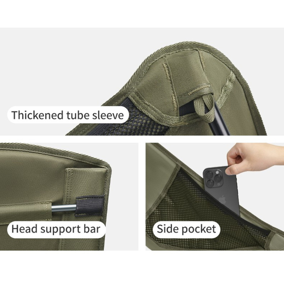 Стілець складаний ультралегкий Naturehike CNK2550JJ013 Yamami YL01, розмір L, алюміній, оливковий Київ - фото 4