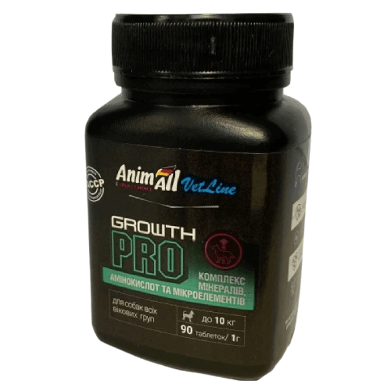Вітаміни AnimAll VetLine Growth PRO для малих порід собак 1 г × 90 табл Київ - фото 1